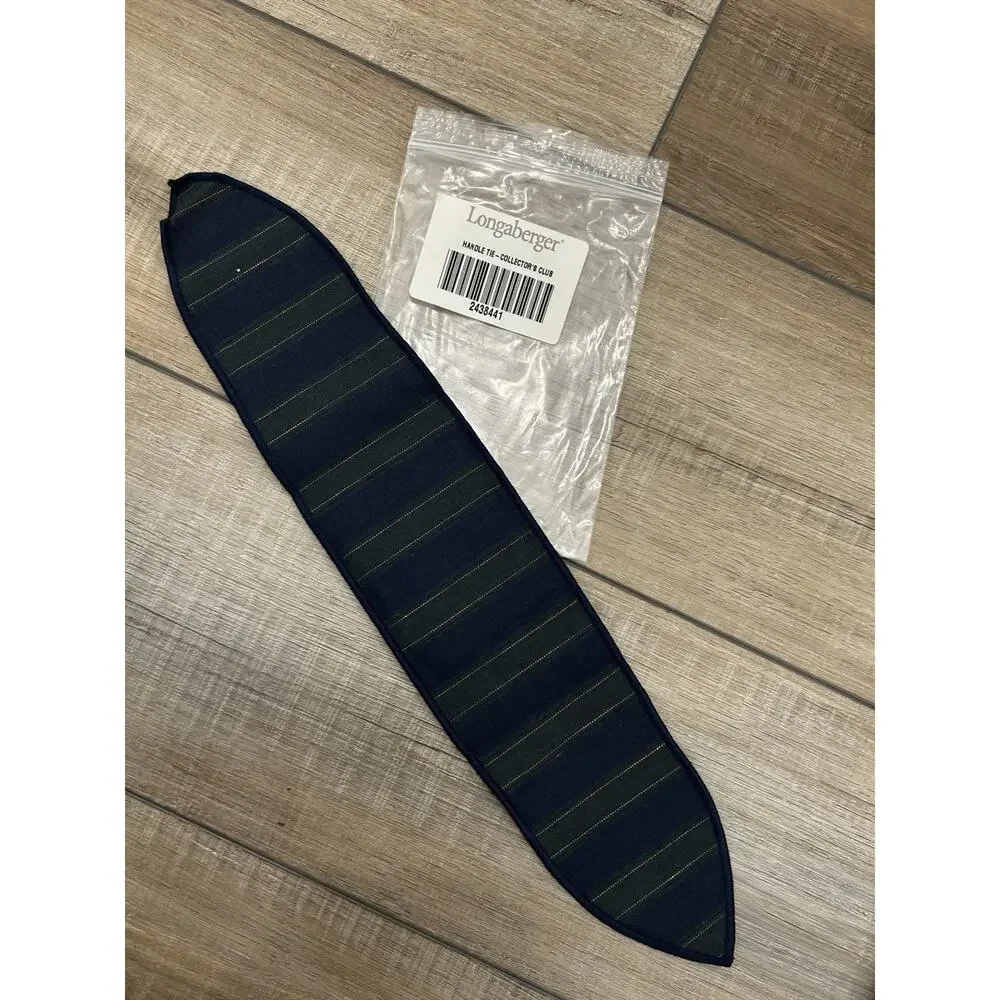 Longaberger Collector Club Stripe Handle Tie NEW blue green stripe